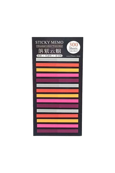 sibga tasarım Transparent Colored Thin Strip Postit - Bookmark, 300 Sheets