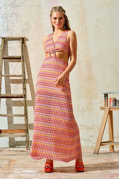 UPGRADE Rochie cu fereastră cu tranziție de culoare fuchsia