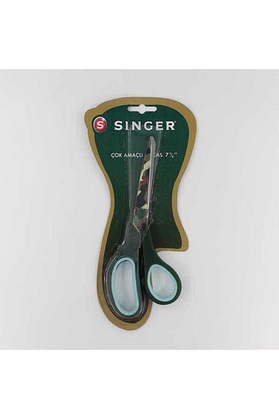 SİNGER مقص سينجر متعدد الأغراض بمقبض أخضر - 7-3/4