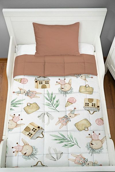 Tuğba Kuğu Montessori Quilt Set (95X195 CM) - Iconic Series - Antique Clown Teddy Bear