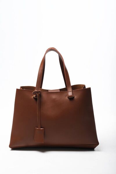 ossons Kadın İç Bölmeli Tokalı İçi Süet Büyük Boy El ve Omuz Çantası