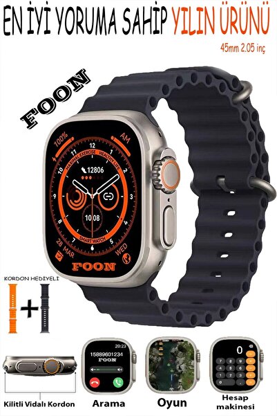 Genel Markalar 45mm 2.05 Inch Hd Ekran Ios Ve Android Uyumlu Akıllı Saat Kord...