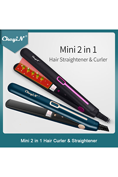 Choice Mini Professional 2 in 1 Portable Hair Curler Hair Straightener Flat Iron Hairs Straightening Cor...