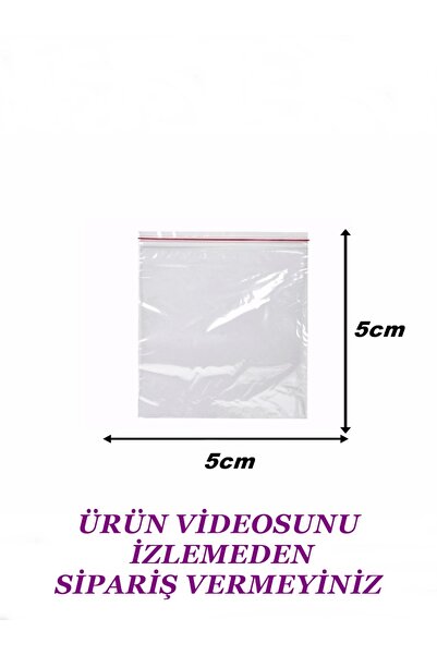 LilaHediyelikEşya 5x5 Kilitli Poşet / 1 Kutu (2000 Adet) Şeffaf Mini Kilitli Poşet / Kilitli Torba / En 5cm Boy 5cm /