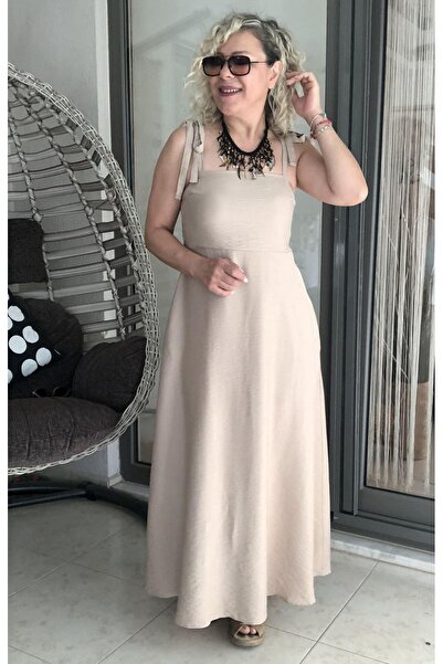 Dila Butik Gipeli Askı Detay Dokuma Çan Elbise
