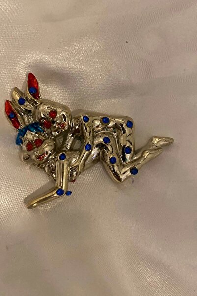 RaHan Magnet Playboy Tavşan Eroti k Figürlü Taşlı Metal 4 lü Mıknatıs Magnet Set