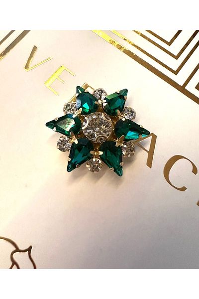 ODDA TASARIM ATÖLYESİ Green large stone plug-sticker seamless bottom clip button