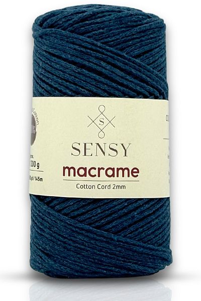 SENSY 2mm Koton Cotton Macrame String - Petrol Blue Chain Bag String Supla String