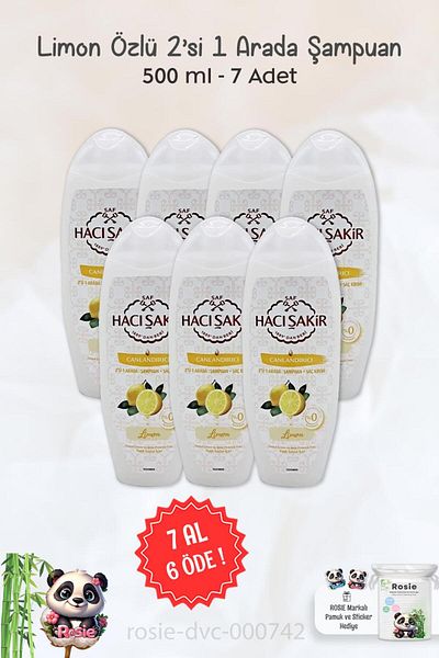 Hacı Şakir Hacı Şakir Lemon 2 in 1 - Shampoo Revitalizing 500 ml ROSIE