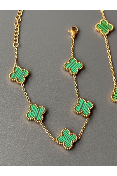 MOD10 Clover Model Steel Necklace and Bracelet Set