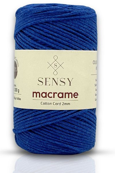 SENSY Premium Saks Blue Cotton Thread - 2mm Thread Supla Lanyard Chain Macrame Bag