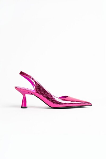 Seniorah Callias Fuchsia Metallic Skin Women's Heeled Shoes