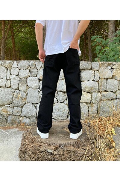 oraystore Μαύρο φαρδύ παντελόνι