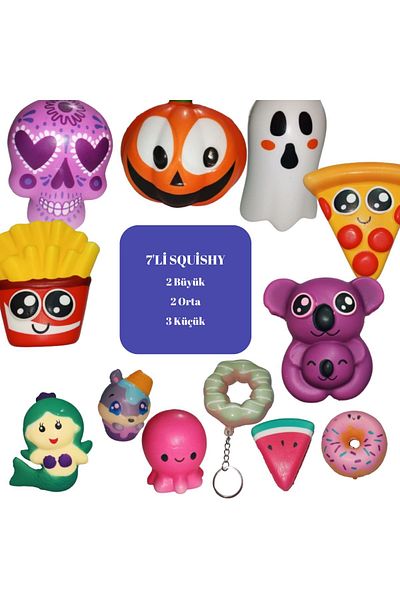 Woody Sofia 7 Pieces Squishy Mixed Squishy Squishy Thick Drop Squishy 2 Large + 2 Medium + 3 Small