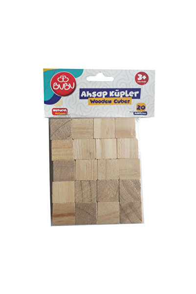 Bubu Ahşap Küpler Natural 20 Adet