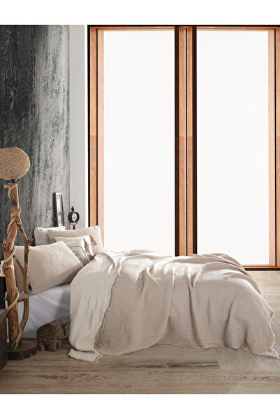 destinyhometex King Size Multi Muslin Bedspread - 240x260cm/50x70cm, 4 Layers, 100% Cotton