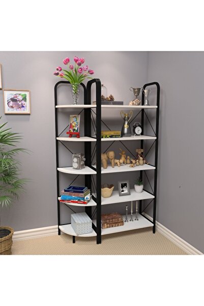 Metallica Concept 5 Raflı Metal  Kitaplık Rafı Dekoratif Aksesuar Rafı