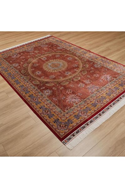 Halıcızade Çiçek Desenli Kırmızı İpekli Halı