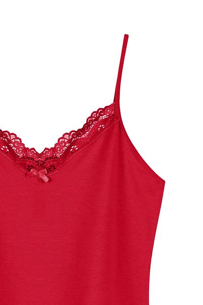 Miss Blue Moon 8000-1 Model V-Neck Lace Single Tank Top