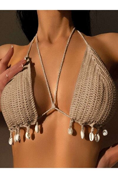 Major Butik Tığ Örgü Deniz Kabuklu Bikini Üstü