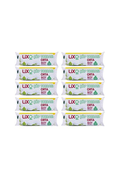 LİXOBAG Blue Garbage Bag - Medium Size 55X60Cm, 20 Rolls X 10 Packs, 30 Liters
