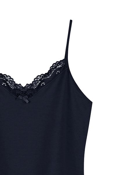 Miss Blue Moon 8000-1 Model V-Neck Lace Single Tank Top