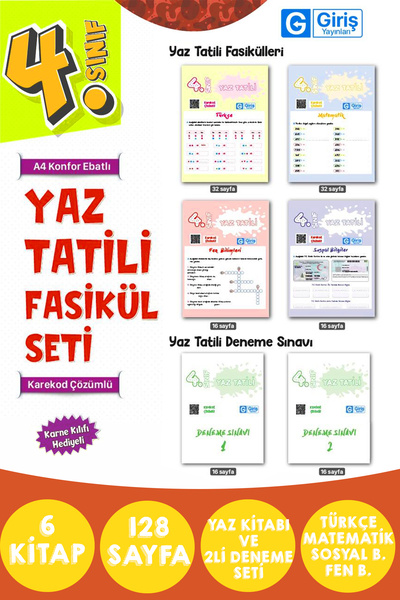 Editör Yayınevi Giriş Yayınları 4. Sınıf Yaz Tatili Seti - Ders Fasikülleri -...