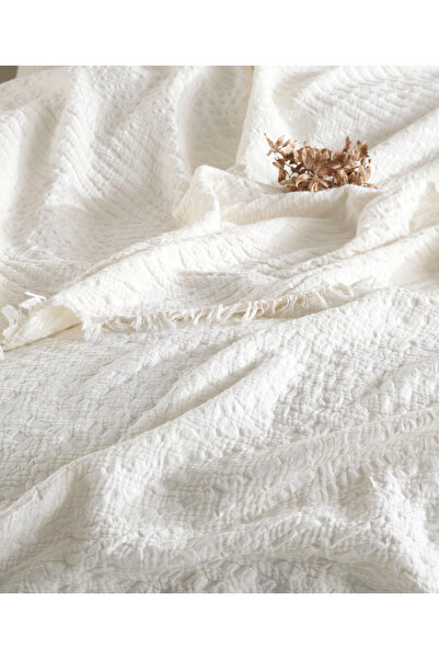 destinyhometex Jacquard King Size 240X260Cm Bedspread/2 Pieces 50X70Cm Pillow 4 Layer Multi Muslin 100% Cotton