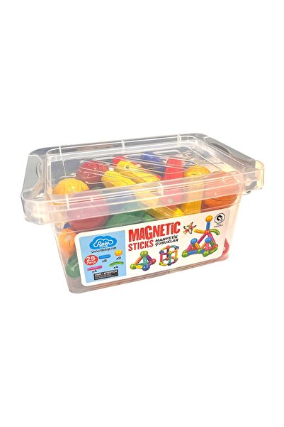 raintoys Manyetik Çubuklar Eğitici Yap Boz Oyun Seti 25 Parça Mıknatıslı Eğlenceli Çubuklar