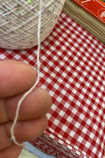 Işin Tasarım Sequin White Cotton 150 Grams of Rope