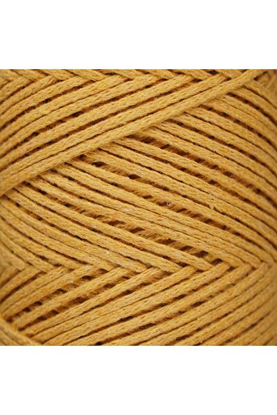 Makromecity Premium Cotton Cotton Macrame Rope Mustard 200 Gr 150 Meters 2mm Cotton Bag Rope Supla Rope