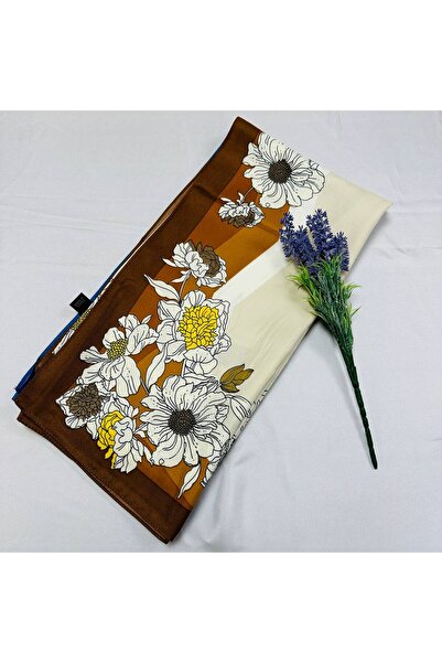 AWAM SILK وشاح قطني بنمط زهرة 90*90 سم