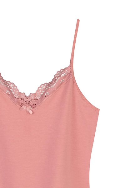 Miss Blue Moon 8000-1 Model V-Neck Lace Single Tank Top