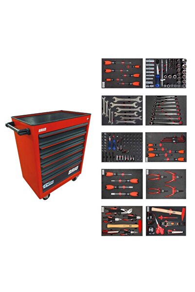 BRIO Hareketli Takım Dolabı 6 Çekmece New 233 Parça Kırmızı Dolu