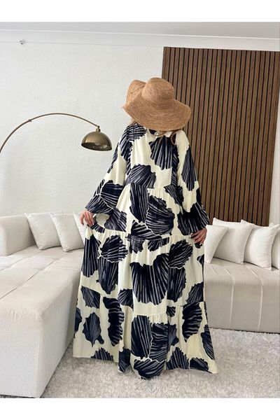 Bestella Rochie de damă din viscoză din bumbac - croială confortabila și detaliu cu nasturi cu model
