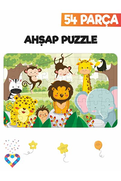 esatoys Ahşap Çocuk Puzzle 54 Parça