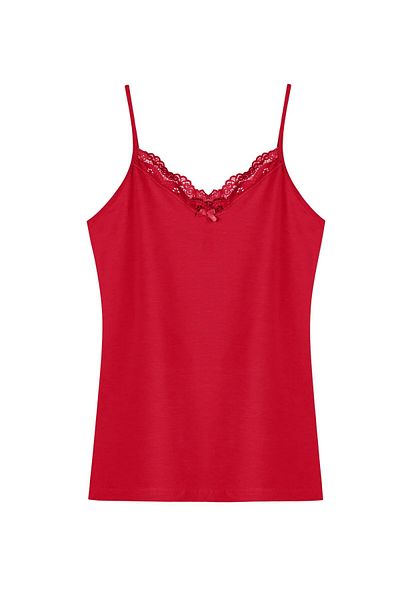 Miss Blue Moon 8000-1 Model V-Neck Lace Single Tank Top