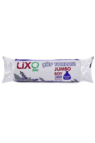 LİXOBAG J650 Jumbo Size Black Garbage Bag - 80X110 Cm, 10 Rolls, 90 Lt