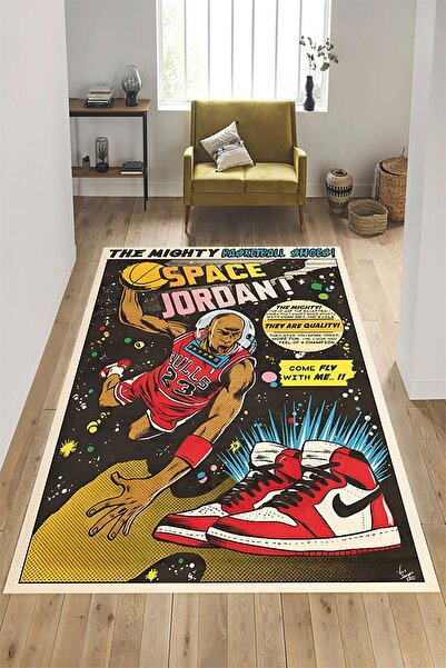 eco concept Basketbol Temalı Halı, Kaymaz Taban Halı, Yıkanabilir Halı, Salon Halısı,