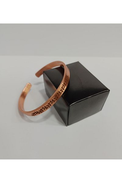 EldenEveBakır Ivy Branch Motif Copper Bracelet 6mm Lzrb0009-1