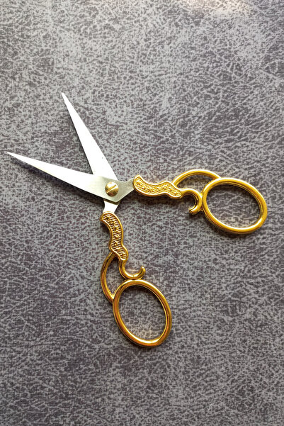 Kent Pazarı Gold (Gold) Colored Engagement - Promise Scissors, Ribbon Scissors and Sewing Embroidery Scissors