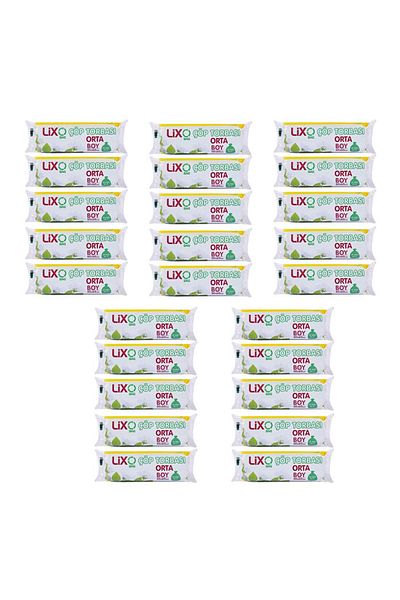 LİXOBAG Blue Garbage Bag - Medium Size (55X60 cm), 20 Rolls X 25 Packs, 30 Liters