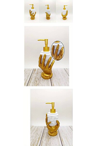 SYNOPE Dekoratif Lüks Sıvı Sabunluk Sarı Altın Gold Figür Şampuanlık Duş Krem...
