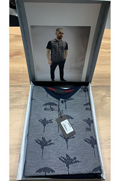 Pijalüx Чоловічий піжамний комплект з коротким рукавом і жакардовим візерунком - PİJALÜX 2233