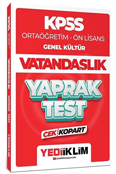 Yediiklim Yayınları 2024 KPSS Ortaöğretim Ön Lisans Genel Kültür Vatandaşlık ...