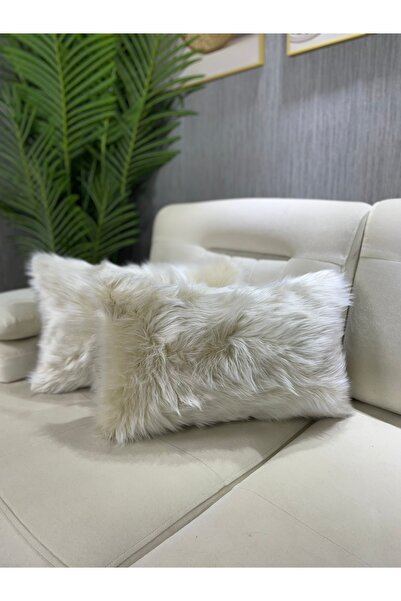 Paris Life Pelüş Kırlent Kılıfı Dikdörtgen - Krem