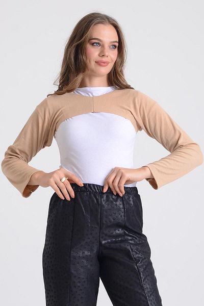 PİNKMARK PINKMARK ΓΥΝΑΙΚΕΙΑ ΕΣΩΡΟΥΧΑ HIJAB ΜΑΚΡΥ ΜΑΝΙΚΙ ΠΑΛΤΟ BOLERO PMBL25545