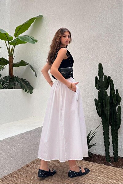 Askı Nişantaşı Women's Flared Skirt - Elastic Waist