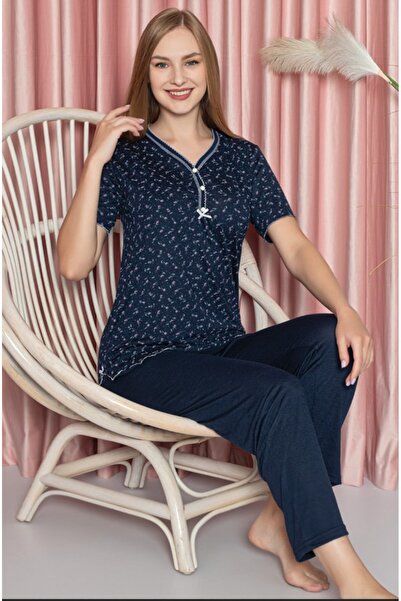 LİLA İÇ GİYİM Viscose Short Sleeve Pajama Set