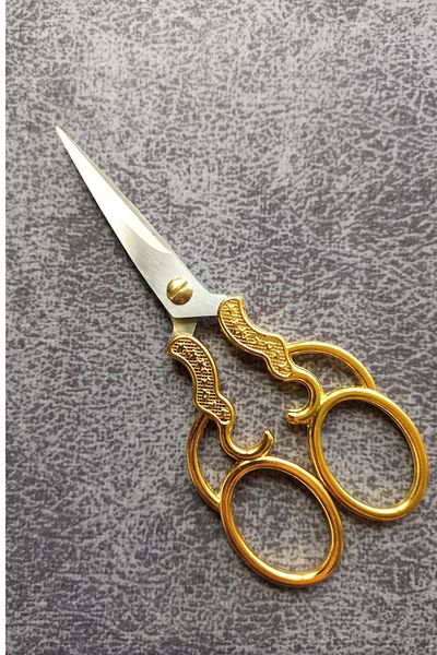Kent Pazarı Gold (Gold) Colored Engagement - Promise Scissors, Ribbon Scissors and Sewing Embroidery Scissors